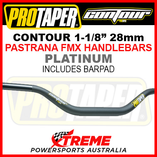 ProTaper 027942 Contour Handlebar Oversize 1-1/8" Fat Bars Pastrana FMX Bend Platinum