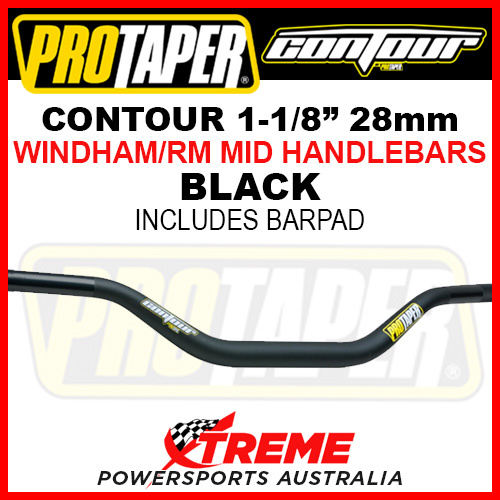 ProTaper 027953 Contour Handlebar Oversize 1-1/8" Fat Bars Windham/RM Mid Bend Black