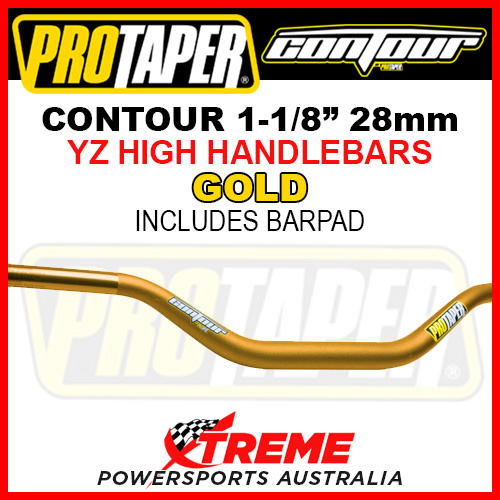 ProTaper 027968 Contour Handlebar Oversize 1-1/8" Fat Bars YZ High Bend Gold