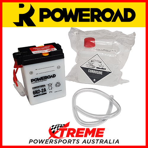 6N2-2A Poweroad 6V MX Heavy Duty Battery for Yamaha IT400 IT 400 1976-1978