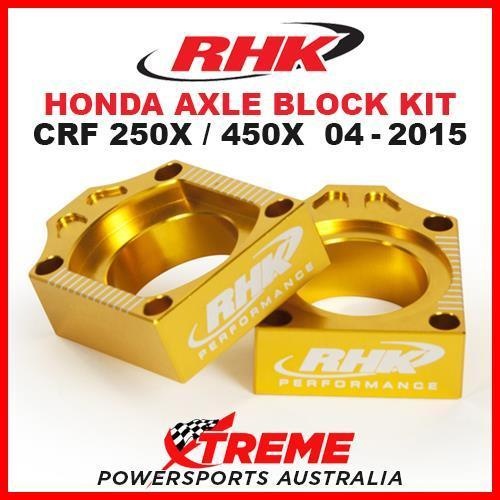 RHK MX AXLE BLOCK KIT GOLD HONDA CRF 250X CRF250X CRF450X 450X 2004-2015 MOTO