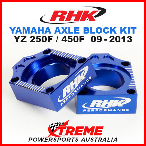 RHK MX AXLE BLOCK KIT BLUE YAMAHA YZ 250F 450F YZ250F YZ450F 2009-2013 DIRT BIKE