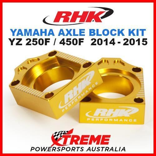 RHK MX AXLE BLOCK KIT GOLD YAMAHA YZ 250F 450F YZ250F YZ450F 2014-2015 DIRT BIKE