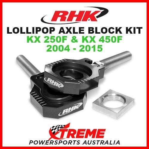 RHK MX LOLLIPOP AXLE BLOCK KIT BLACK KAWASAKI KXF 250 450 KX250F KX450F 04-2015