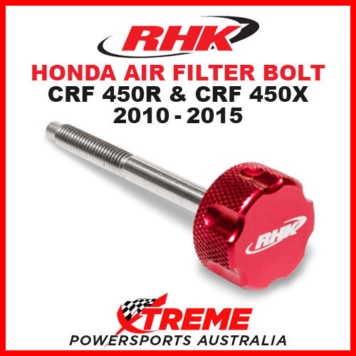 RHK MX RED AIR FILTER BOLT MOTO HONDA CRF450R CRF450X CRF 450R 450X 2010-2015