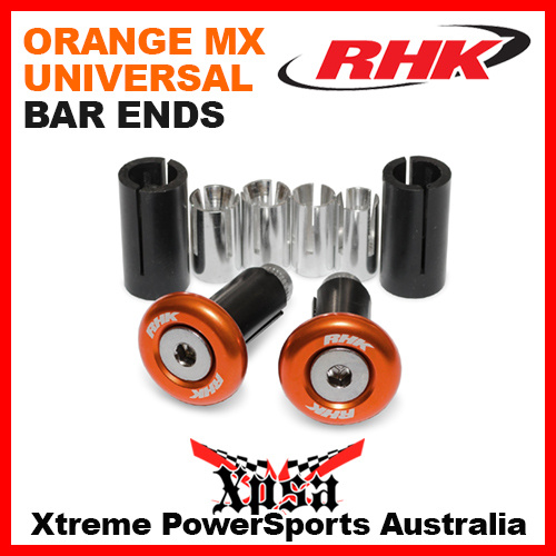 RHK HANDLE BAR ENDS CAPS ORANGE KTM SX EXC EXCF SXF 12-18mm MX DIRT BIKE ENDURO