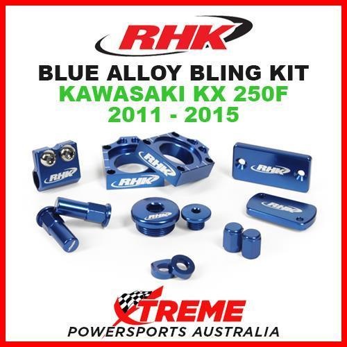 RHK MX BLUE ALLOY BLING KIT KAWASAKI KX250F KX 250F KXF250 2011-2015 DIRT BIKE