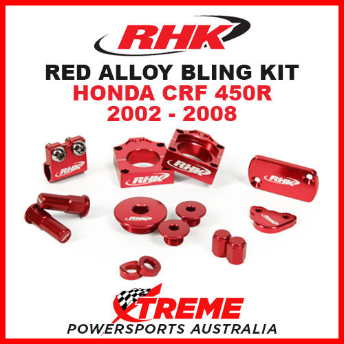 RHK MX RED ALLOY BLING KIT HONDA CRF450R CRF 450R 2002-2008 DIRT BIKE MOTOCROSS