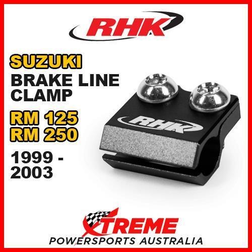 RHK MX BLACK BRAKE LINE CLAMP MOTOCROSS For Suzuki RM125 RM250 RM 125 250 1999-2003