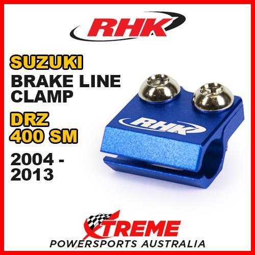 RHK MX BLUE BRAKE LINE CLAMP MOTOCROSS For Suzuki DRZ400SM DRZ 400SM 400 SM 04-2013