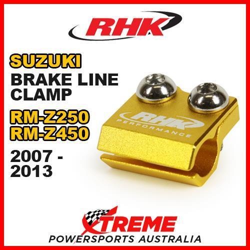 RHK MX GOLD BRAKE LINE CLAMP MOTOCROSS For Suzuki RMZ 250 450 RM Z250 Z450 2007-2013