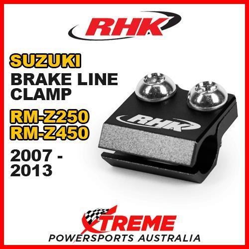 RHK MX BLACK BRAKE LINE CLAMP MOTOCROSS For Suzuki RMZ 250 450 RM Z250 Z450 07-2013