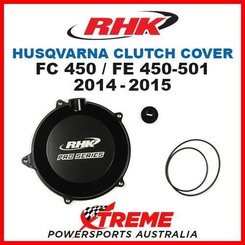 RHK MX BLACK CASE CLUTCH COVER HUSQVARNA HUSKY FC450 FE450 FE501 2014-2015 MOTO