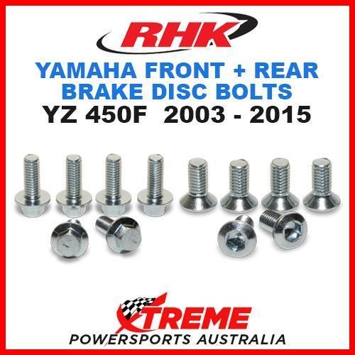 RHK FRONT + REAR HEAVY DUTY BRAKE DISC BOLTS YAMAHA YZ450F YZF450 2003-2015 MOTO