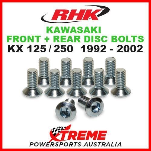 RHK FRONT + REAR HEAVY DUTY BRAKE DISC BOLT SET KAWASAKI KX125 KX250 1992-2002