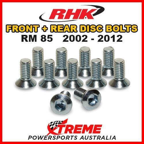 RHK MX FRONT + REAR HEAVY DUTY BRAKE DISC BOLTS For Suzuki RM85 RM 85 2002-2012 MOTO