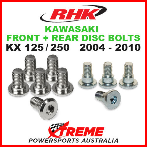 RHK FRONT + REAR HEAVY DUTY BRAKE DISC BOLT SET KAWASAKI KX125 KX250 2004-2010