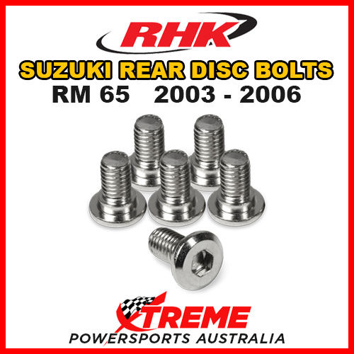 RHK MX REAR HEAVY DUTY BRAKE DISC BOLT SET For Suzuki RM65 RM 65 2003-2006 DIRT BIKE
