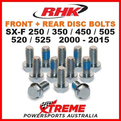 RHK FRONT + REAR H/DUTY BRAKE DISC BOLTS KTM SXF 250 350 450 505 520 525 00-2015