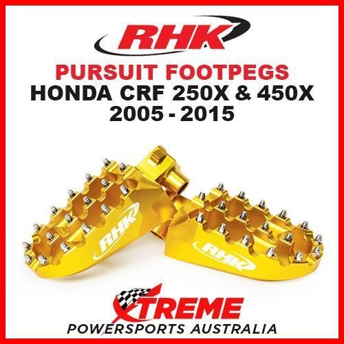 RHK MX GOLD ALLOY PURSUIT FOOTPEGS HONDA CRF250X CRF450X CRF 250X 450X 05-2015