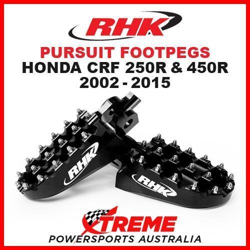 RHK MX BLACK ALLOY PURSUIT FOOTPEGS HONDA CRF250R CRF450R CRF 250R 450R 02-2015