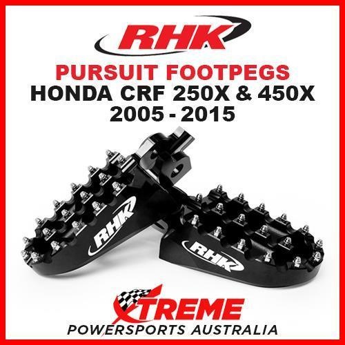 RHK MX BLACK ALLOY PURSUIT FOOTPEGS HONDA CRF250X CRF450X CRF 250X 450X 05-2015