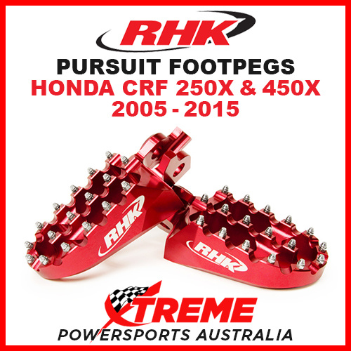 RHK MX RED ALLOY PURSUIT FOOTPEGS HONDA CRF250X CRF450X CRF 250X 450X 05-2015