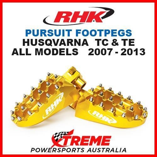 RHK MX GOLD ALLOY PURSUIT FOOTPEGS HUSQVARNA TC TE 125 250 300 ALL 2007-2013