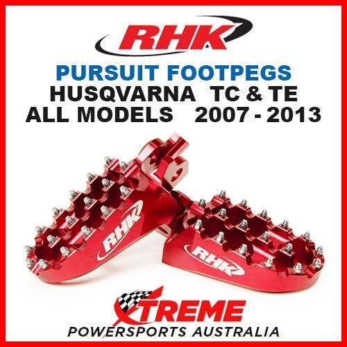 RHK MX RED ALLOY PURSUIT FOOTPEGS HUSQVARNA TC TE 125 250 300 ALL 2007-2013