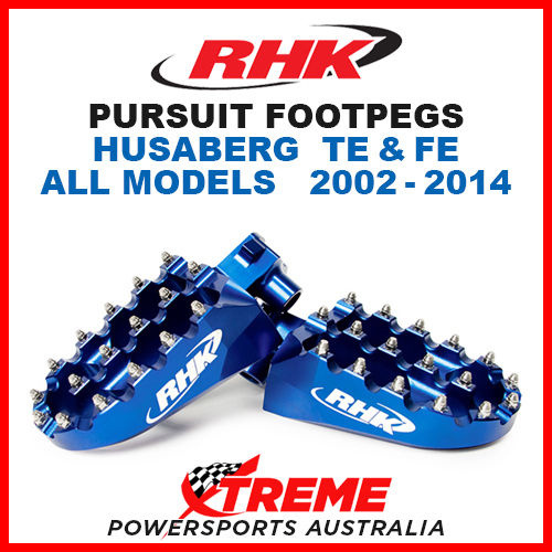 RHK BLUE ALLOY PURSUIT FOOTPEGS HUSABERG TE FE 125 250 350 450 501 ALL 2002-2014