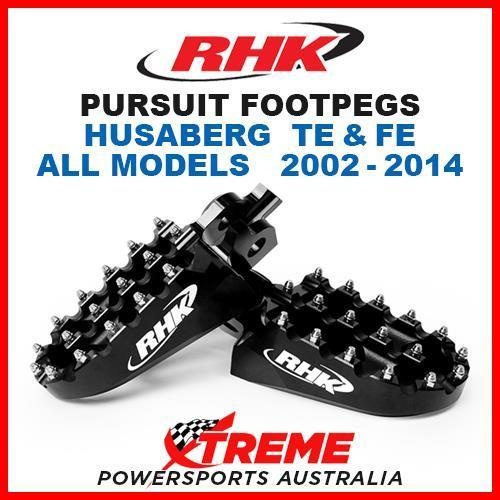RHK BLACK ALLOY PURSUIT FOOTPEGS HUSABERG TE FE 125 250 350 450 501 ALL 02-2014
