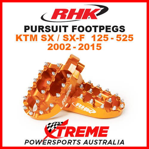RHK ORANGE ALLOY PURSUIT FOOTPEGS KTM SX SXF 125 250 350 450 505 525 2002-2015