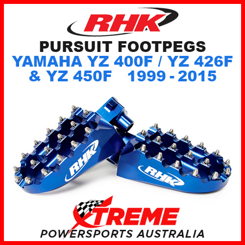 RHK MX BLUE ALLOY PURSUIT FOOTPEGS YAMAHA YZ400F YZ426F YZ450F YZF 1999-2015