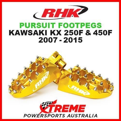 RHK MX GOLD ALLOY PURSUIT FOOTPEGS KAWASAKI KX250F KX450F KXF 250 450 07-2015