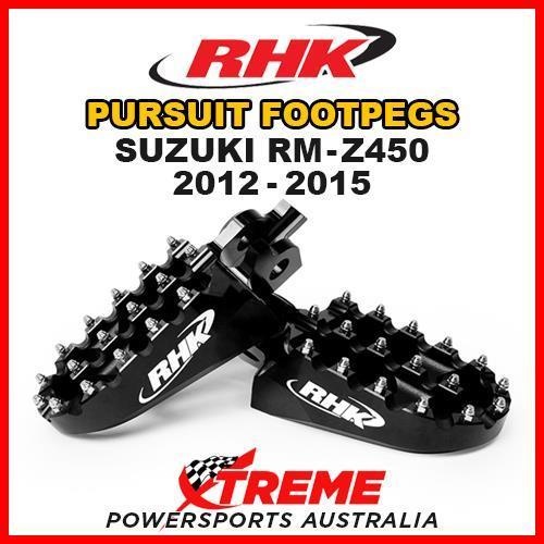 RHK MX BLACK ALLOY PURSUIT FOOTPEGS For Suzuki RMZ 450 RM Z450 2012-2015 DIRT BIKE