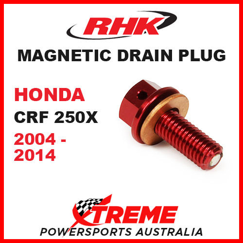 RHK MX MAGNETIC SUMP DRAIN PLUG RED HONDA CRF 250X CRF250X CRFX 2004-2014 MOTO