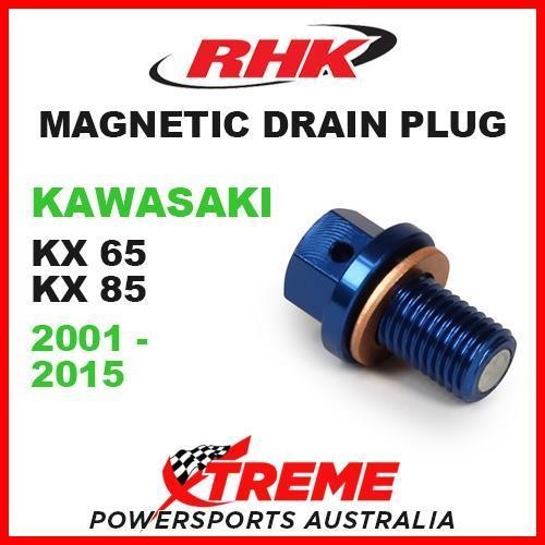 RHK MX MAGNETIC SUMP DRAIN PLUG BLUE KAWASAKI KX 65 KX 85 KX65 KX85 2001-2015