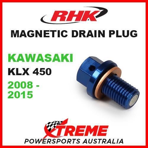 RHK MX MAGNETIC SUMP DRAIN PLUG BLUE KAWASAKI KLX 450 KLX450 KLX450R 2008-2015