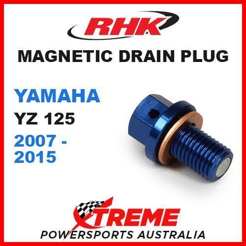 RHK MX MAGNETIC SUMP DRAIN PLUG BLUE YAMAHA YZ 125 YZ125 2-STROKE 2007-2015 MOTO