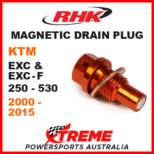 RHK MX MAGNETIC SUMP DRAIN PLUG ORG KTM EXC F 250 300 350 450 500 530 2000-2015