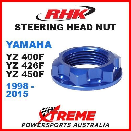RHK MX STEERING HEAD STEM NUT BLUE YAMAHA YZF YZ YZ400F YZ426F YZ450F 98-2015