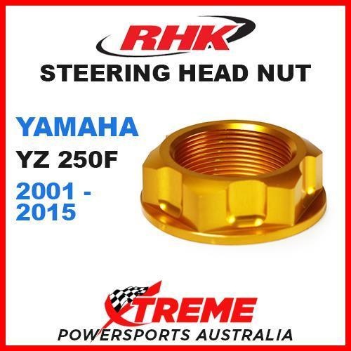 RHK MX STEERING HEAD STEM NUT GOLD YAMAHA YZ 250F YZ250F YZF 250 2001-2015 MOTO