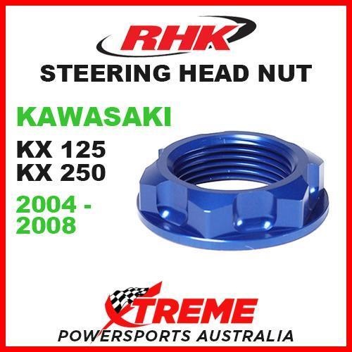 RHK MX STEERING HEAD STEM NUT BLUE KAWASAKI KX 125 250 KX125 KX250 04-2008 MOTO