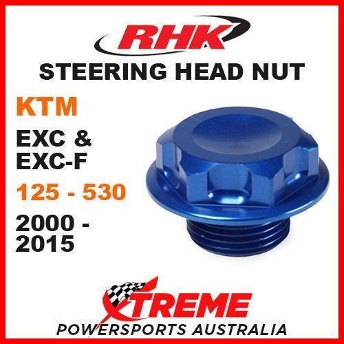 RHK STEERING HEAD STEM NUT BLUE KTM EXC EXCF 125 200 250 350 450 500 530 00-2015