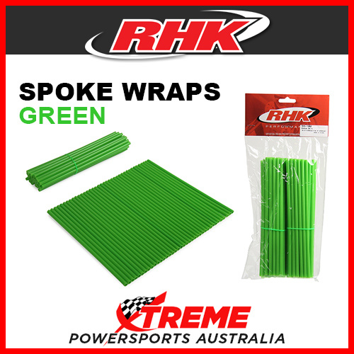 RHK Green Front & Rear Spoke Wraps Skins 21/19" Wheel MX Dirt Bike Off Road