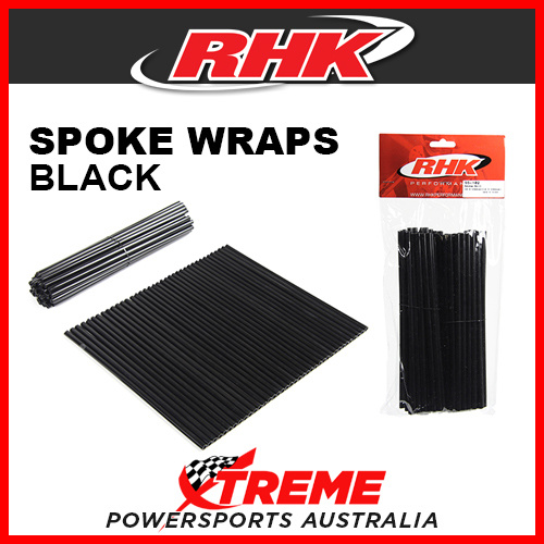 RHK Black Front & Rear Spoke Wraps Skins 21/19" Wheel MX Dirt Bike Off Road