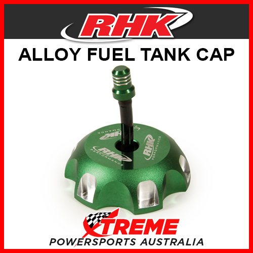 RHK Kawasaki KX250 KX 250 1996-2004 Green Alloy Fuel Tank Gas Cap, 56mm OD