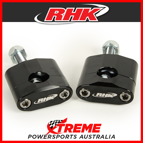 RHK Black 7/8" Handlebar 35mm Riser Rubber Style Bar Mount Kit 12mm Bolt