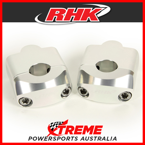 RHK Silver 7/8" Handlebar 35mm Riser Solid Style Bar Mount Kit Universal MX