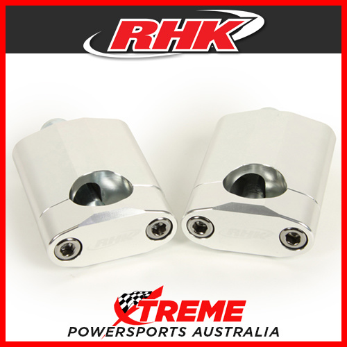 RHK Silver 1-1/8" Tapered 60mm Bar Riser Upgrade from 7/8 Rubber Style 10mm Bolt